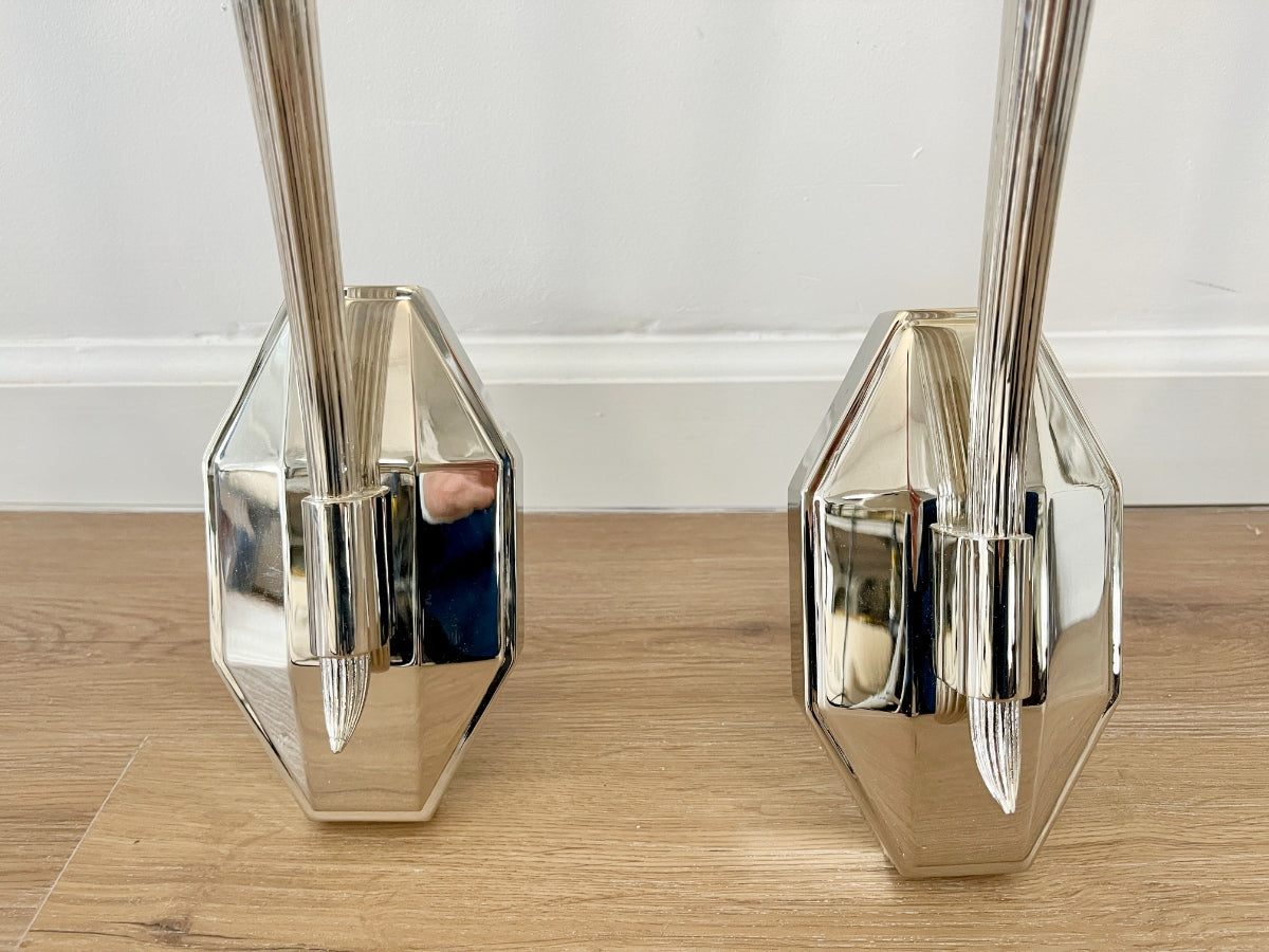 Chapman & Myers for Visual Comfort Ruhlmann Single Sconce in Polished Nickel, Set of 4