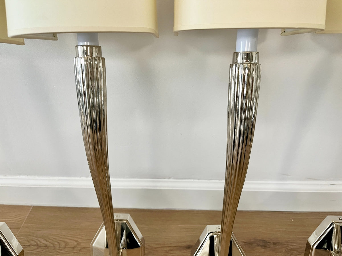 Chapman & Myers for Visual Comfort Ruhlmann Single Sconce in Polished Nickel, Set of 4