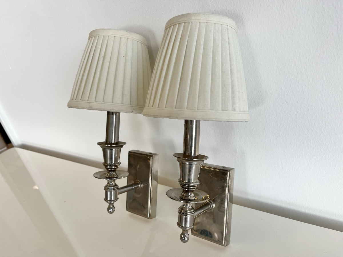 Hudson Valley Ludlow Sconces in Polished Nickel, Pair