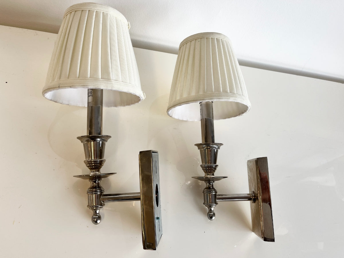 Hudson Valley Ludlow Sconces in Polished Nickel, Pair