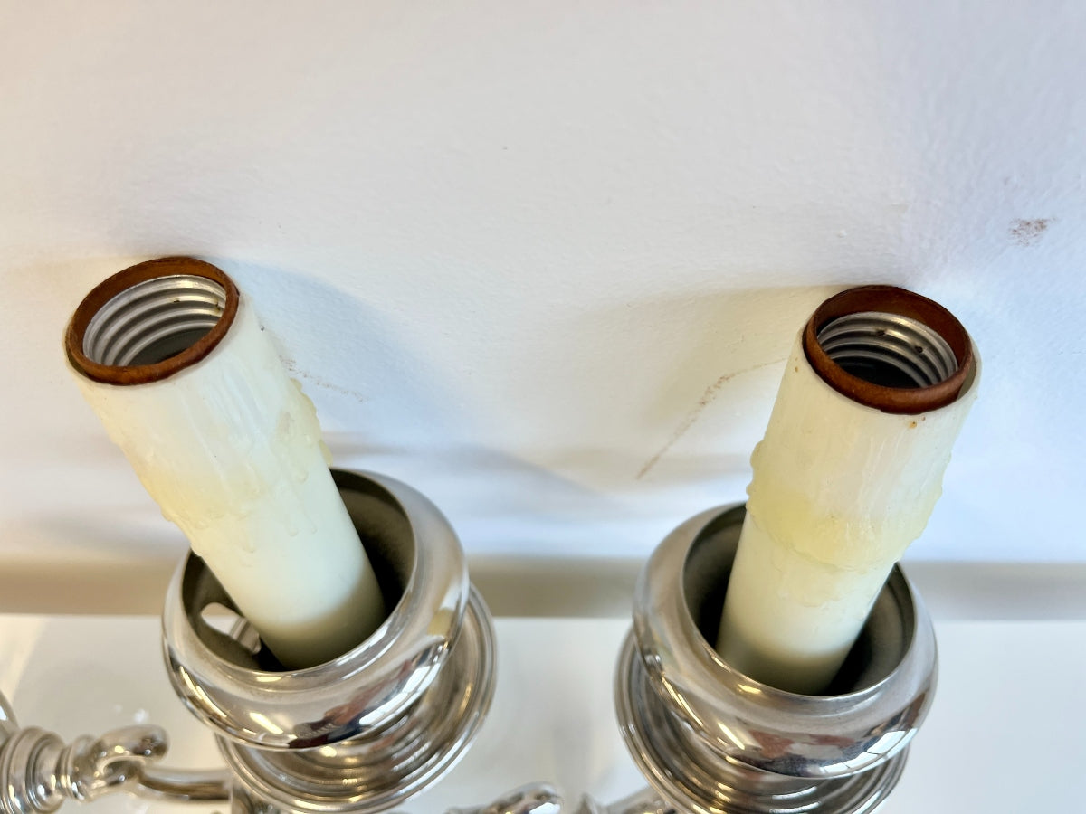 Silver Plated Wall Sconces, Pair