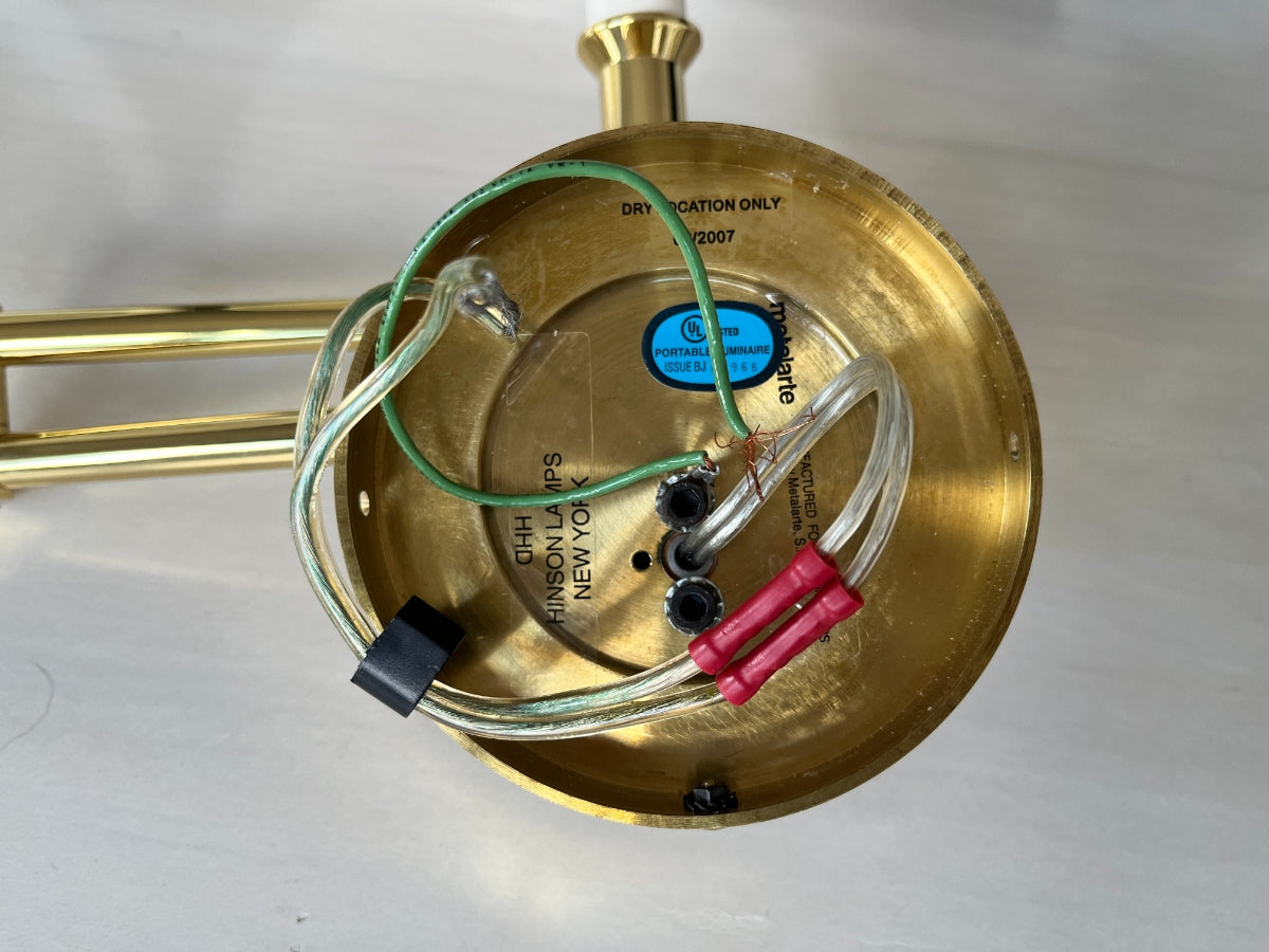 Hinson Swing Arm Lights in Brass with Shades for Metalarte, Pair