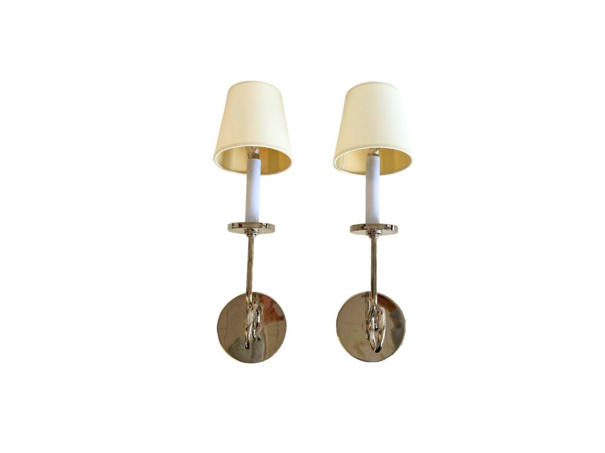 Chapman & Myers for Visual Comfort Symmetric Twist Single Sconces, Pair