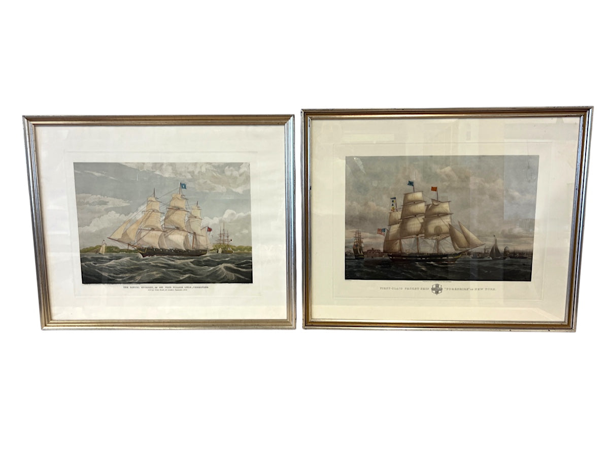Framed Maritime Engravings of “The Samuel Enderby” & “Yorkshire” of New York c. 1910