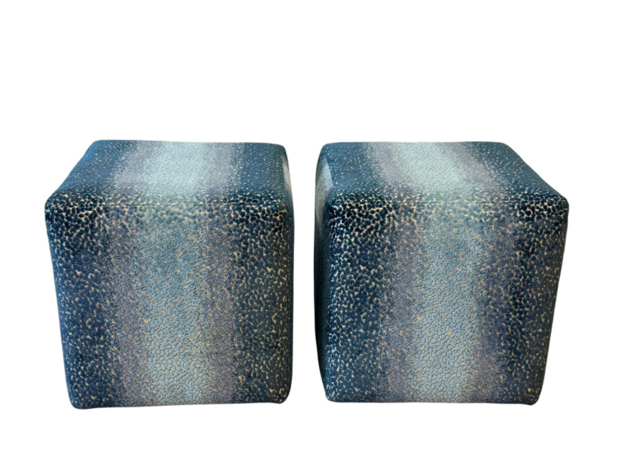 Lee Industries Cocktail Ottomans on Casters, Pair