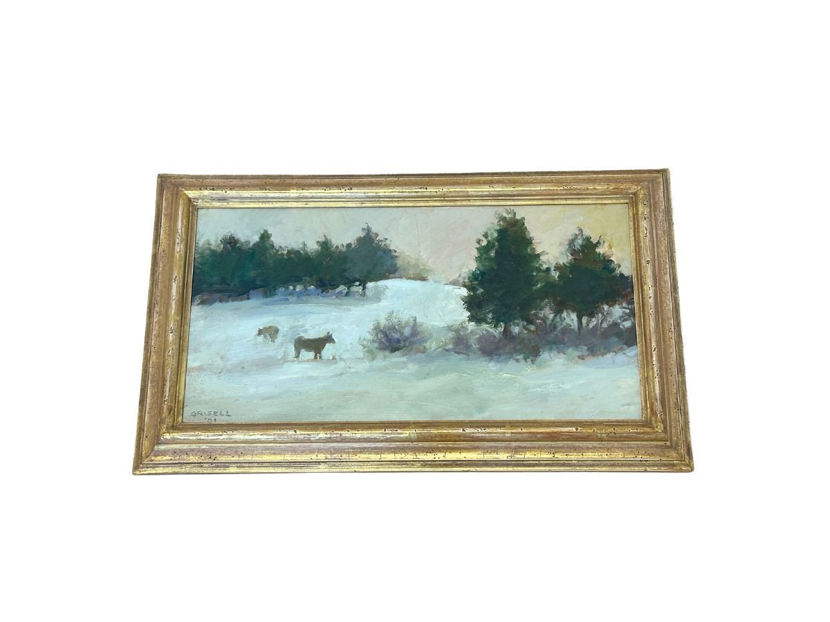 Susan Grisell, Winter Landscape Oil Painting, Signed