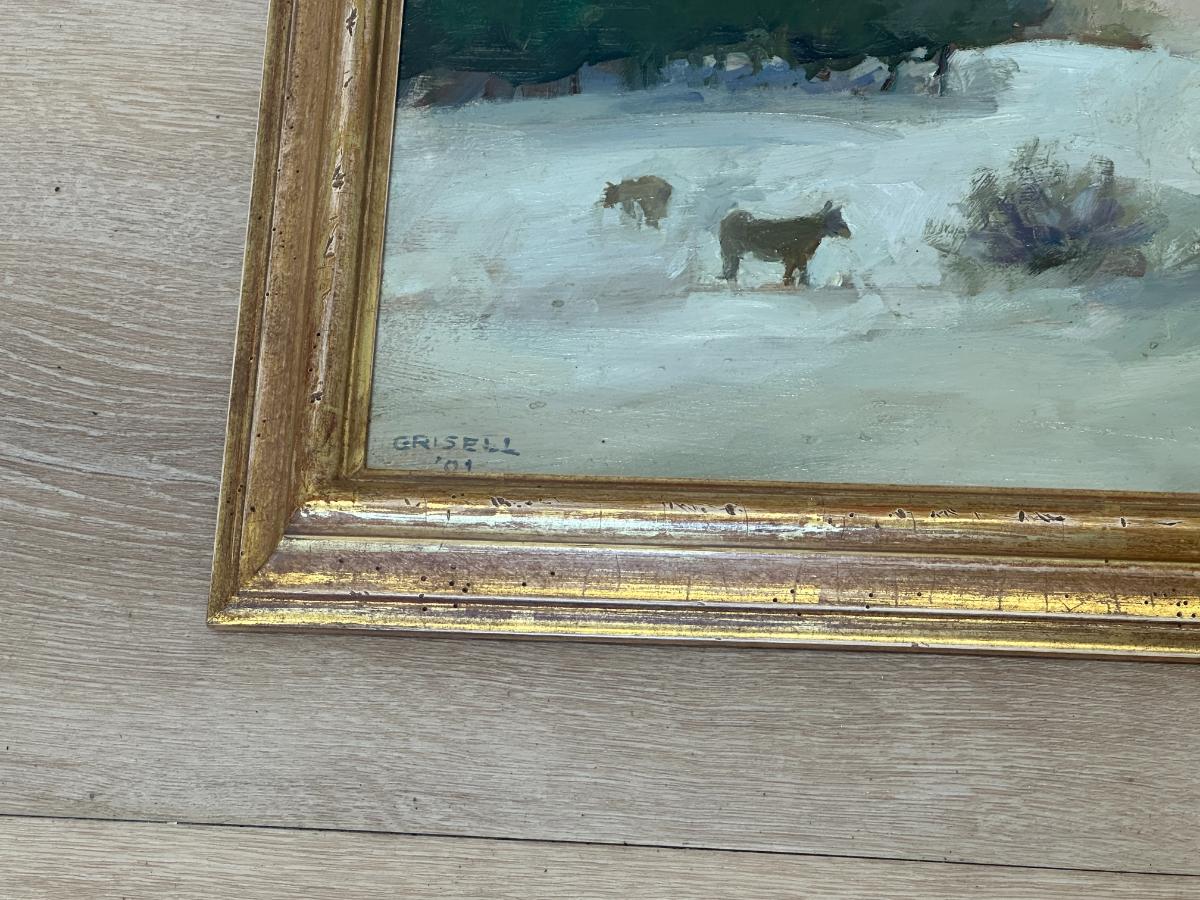 Susan Grisell, Winter Landscape Oil Painting, Signed