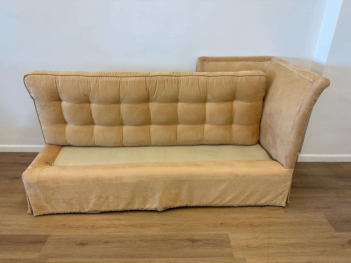Tufted Suede Chaise Lounge