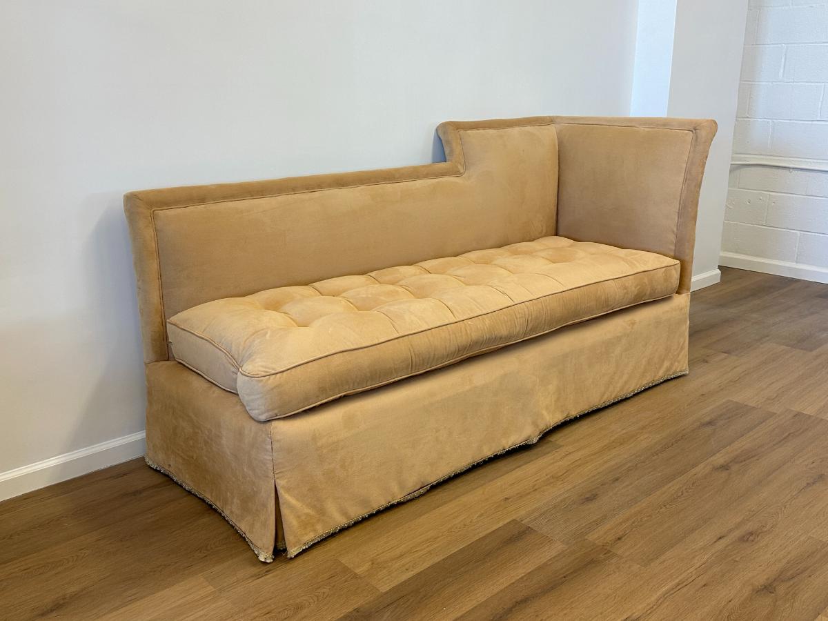 Tufted Suede Chaise Lounge