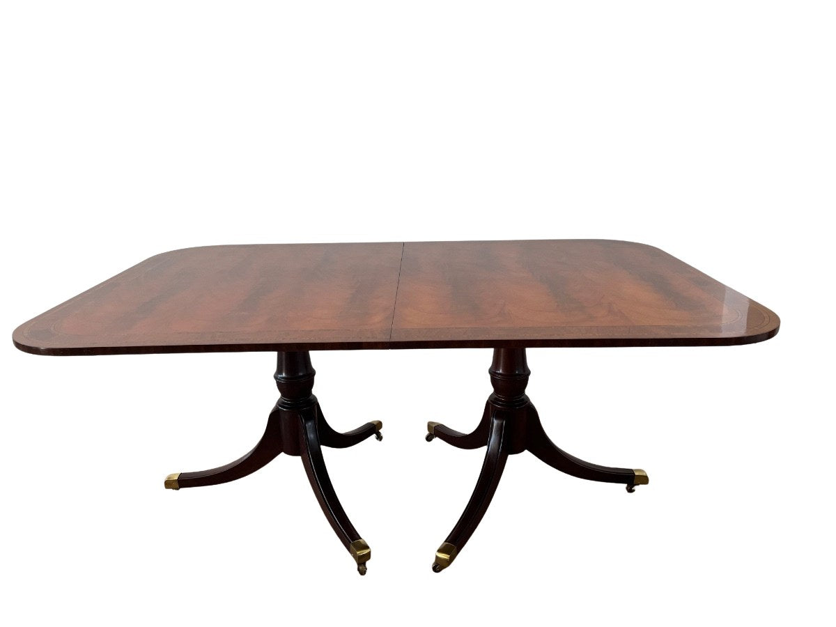 Hickory Chair Double Pedestal Mahogany Dining Table
