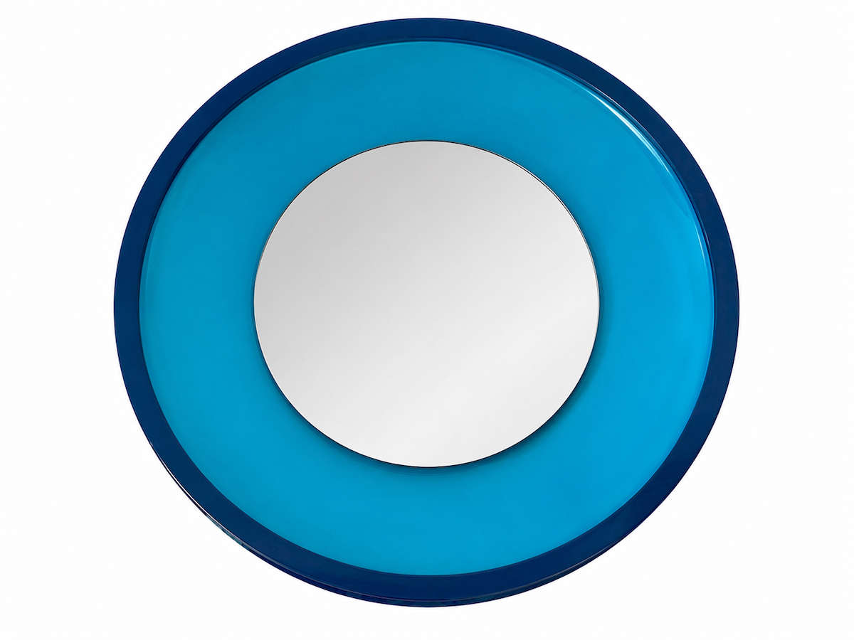 The Lacquer Company Blue Round Mirror