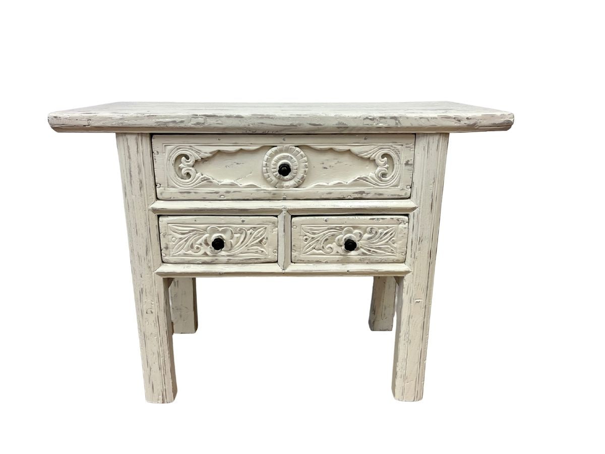Vintage Whitewashed Chinese Altar Table