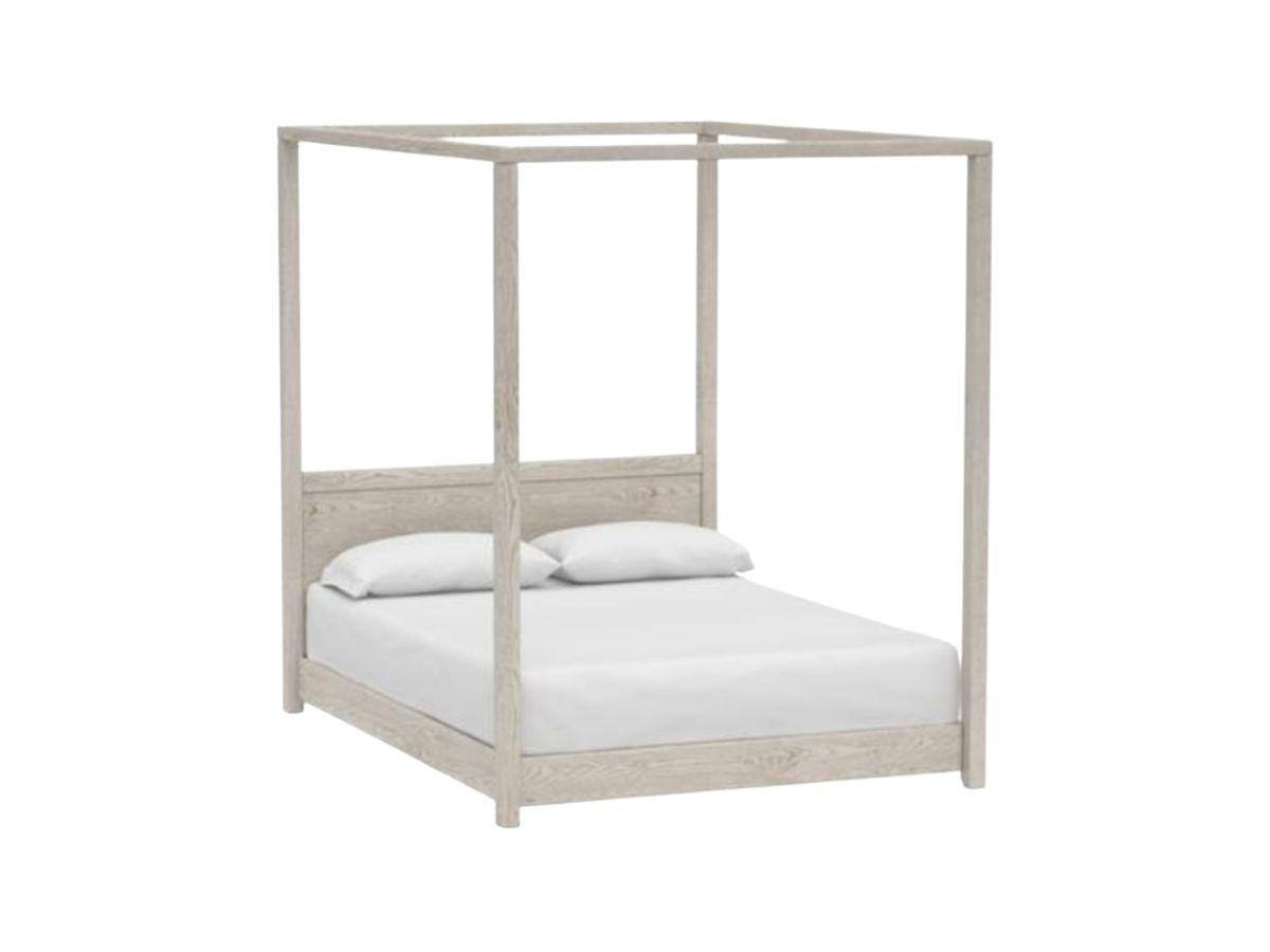 Pottery Barn Costa Canopy Bed in Weathered White, Queen