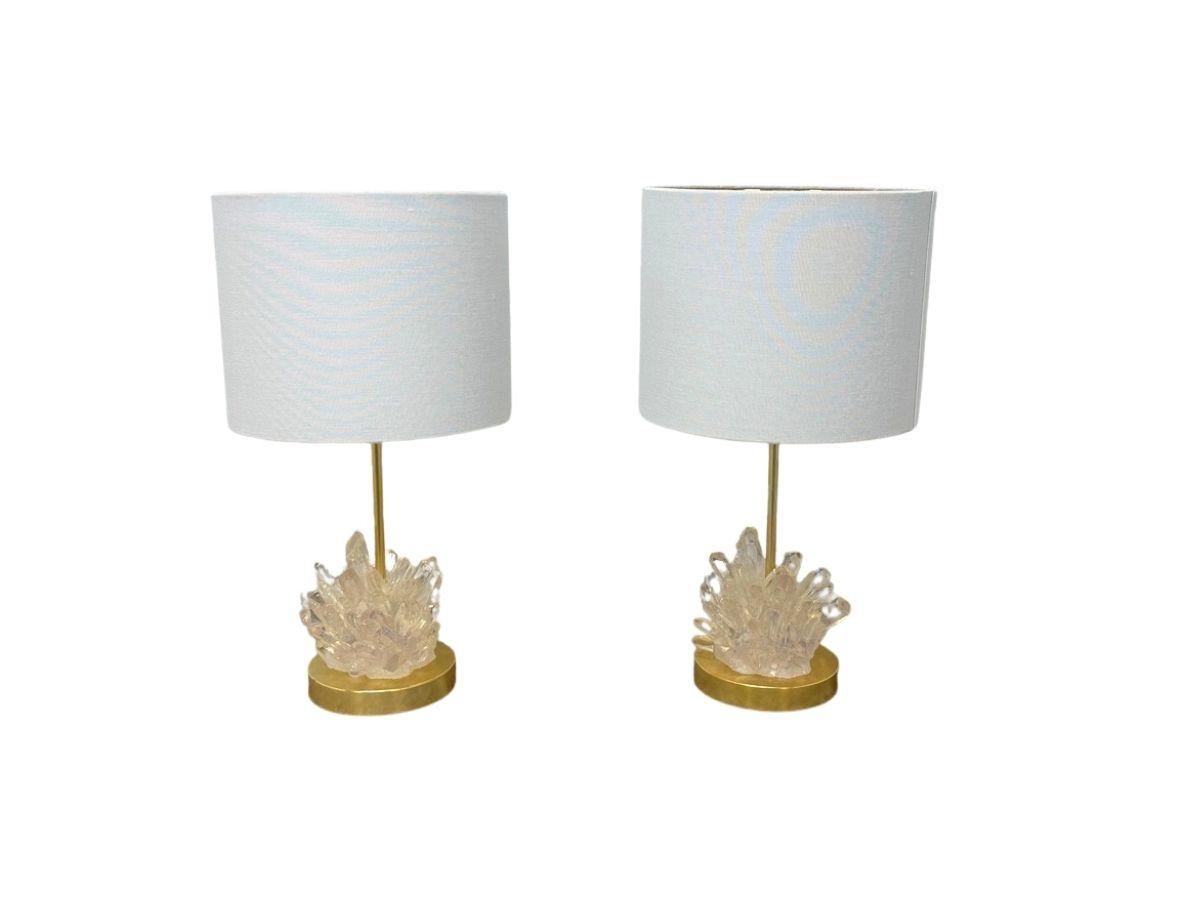 Pottery Barn Geode Burst Lamps, Pair