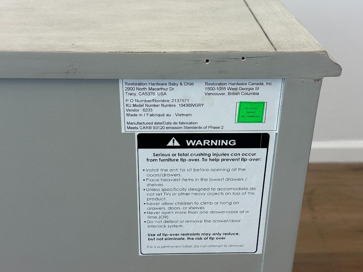 RH Baby & Child 19th C. Louis Philippe Dresser in Vintage Grey