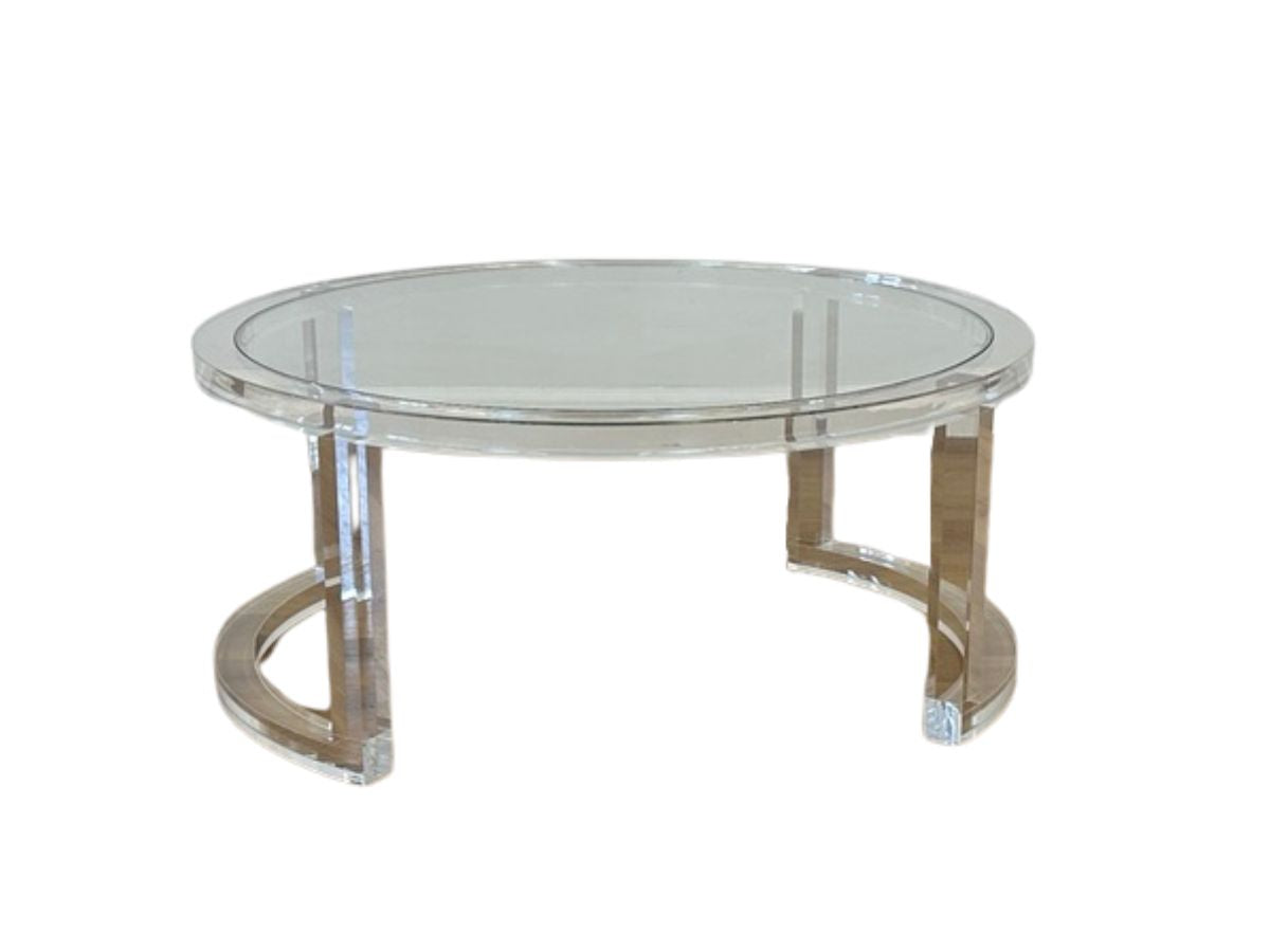 Interlude Home Ava Acrylic & Glass Round Coffee Table