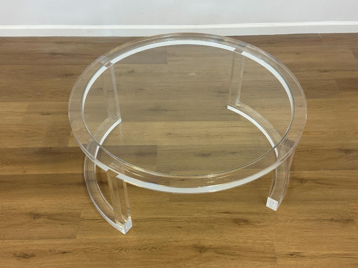 Interlude Home Ava Acrylic & Glass Round Coffee Table