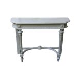 Grey Carved Wood Console