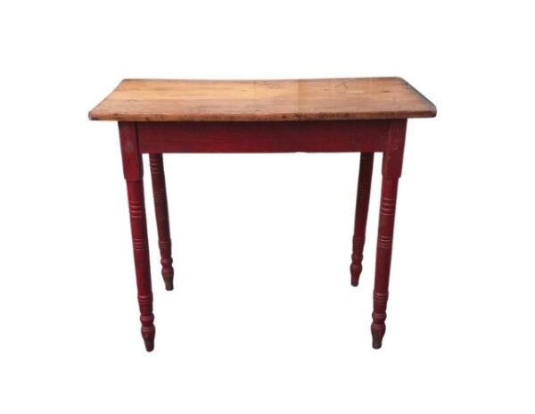 Antique Pine Table with Red Painted Legs