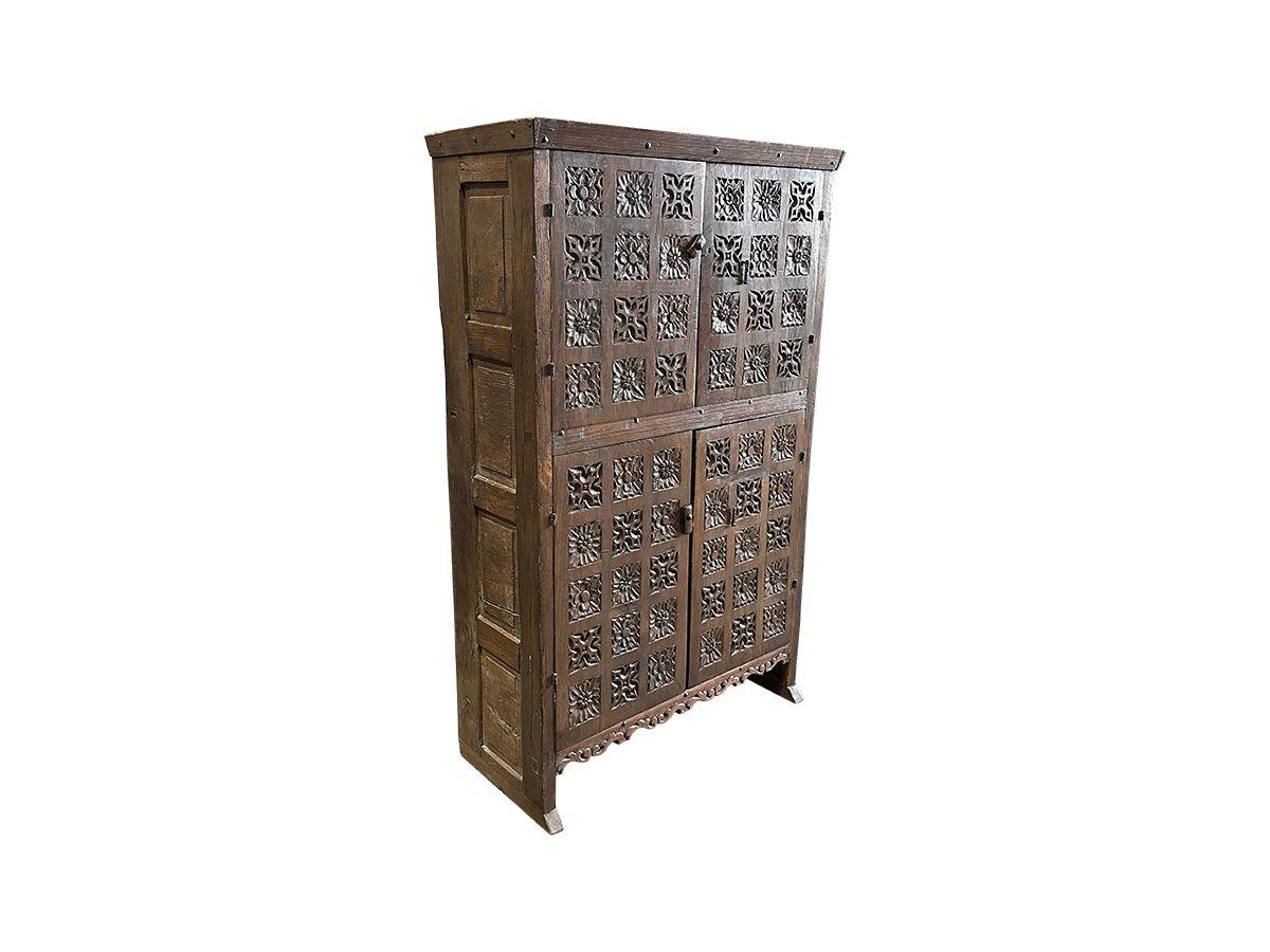 Antique Carved Cabinet with Floral Motif - Town & Sea