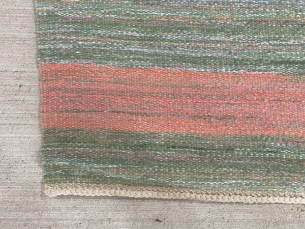 9 x 12 Green and Pink Rug - Town & Sea