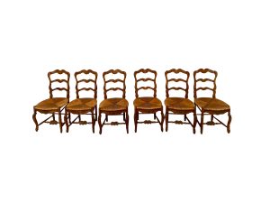 Lot #5 French Antique Chairs with Schumacher Cushions available in the Town & Sea Darien Estate Sale