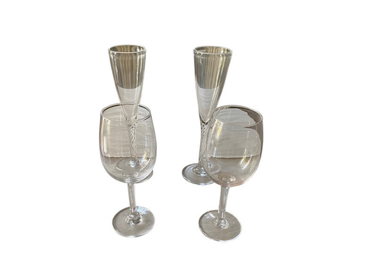 Simon Pearce Champagne and Wine Glasses - Town & Sea