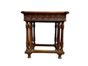 Carved Wood Side Table with Center Inlay is Lot #36 in the Town & Sea, Multi-Seller Sale. Auction Closes 2/23 @ 8PM. Place Your Bids on Townandsea.com today!