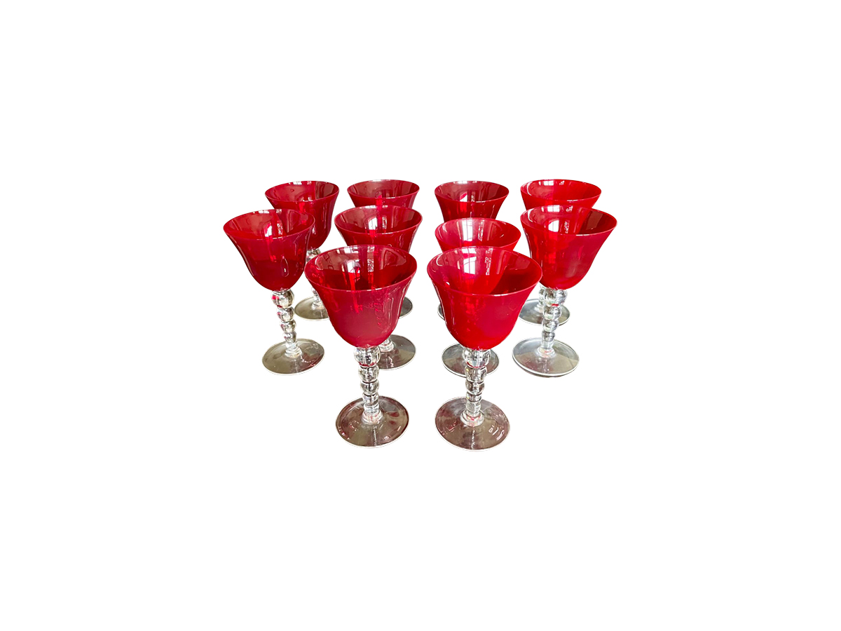 Red Glass Goblets Set Of 10 Town Sea   IMG 2766 