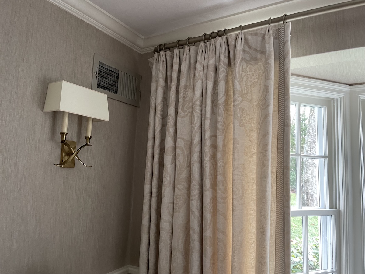 Triple Pleat Natural Window Treatments with Tape, Pair - Town & Sea