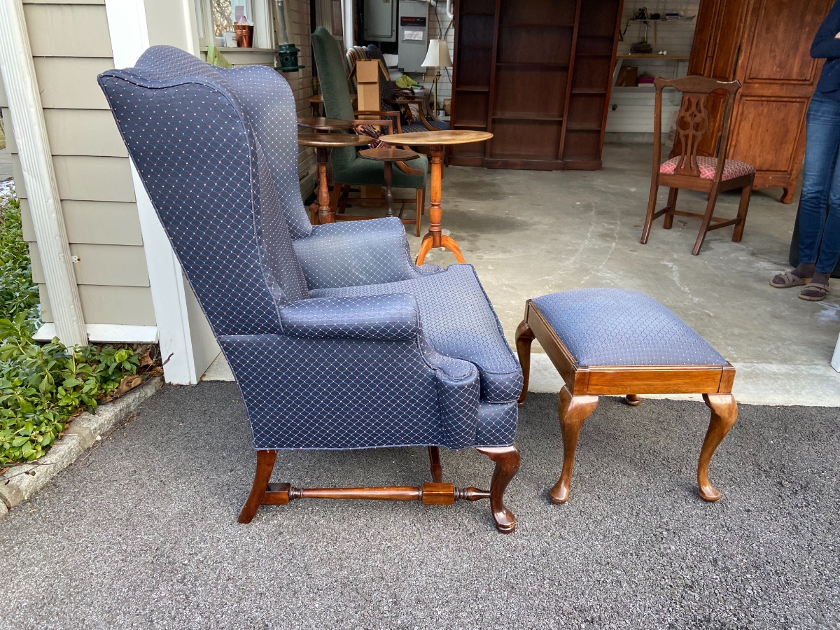 Ruthanne wingback best sale chair and ottoman