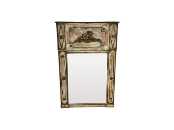 Lot #16 is a Large Antique French Trumeau Mirror is in Consistent with age, some chipping and the mirror is loose and is 41"w x 2.5"d x 59"h . This item is available in the Town & Sea, New Canaan Estate Sale. The auction closes 5/18 at 8PM. Place your bids today!
