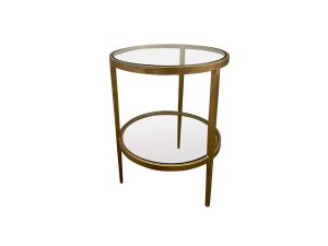 Lot #26 is a Two Tiered Round Glass Side Table is in Good condition and is Good condition . This item is available in the Town & Sea, New Canaan Estate Sale. The auction closes 5/18 at 8PM. Place your bids today!