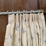 Lot #9 in the Town & Sea Timeless Blue and White Sale is a Blue Floral Embroidered Panels, Set of 4, Rods Included and is (2) 42"w x 88"l, 72"w Silver Rod, (2) 33"w x 88"h, 56"w Silver Rod, 38 rings included The condition of these Blue and White Window Treatments is Good condition Auction closes 7/6 at 8pm. Place your bids today!