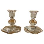 Lot # 18 is the Val St. Lambert Crystal Candlesticks. This item's condition is: Good condition The dimensions are: 5"dia x 5"h Place your bids by 9/21 in the Town & Sea Morristown Moving Sale. https://townandsea.com/sales/morristown-moving-sale/