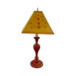 Lot # 30 is the Pierre Deux Red Lamp with Handpainted Shade. This item's condition is: Good condition The dimentions are: Lamp: 7"dia x 26"h, Shade: 12"dia x 10"h Place you bids by 9/21 in the Town & Sea Morristown Moving Sale. https://townandsea.com/sales/morristown-moving-sale/