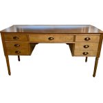 Lot # 11 is the Wood Desk. This item's condition is: Good condition The dimensions are: 60"w x 23.5"d x 30"h Place your bids by 9/21 in the Town & Sea Morristown Moving Sale. https://townandsea.com/sales/morristown-moving-sale/