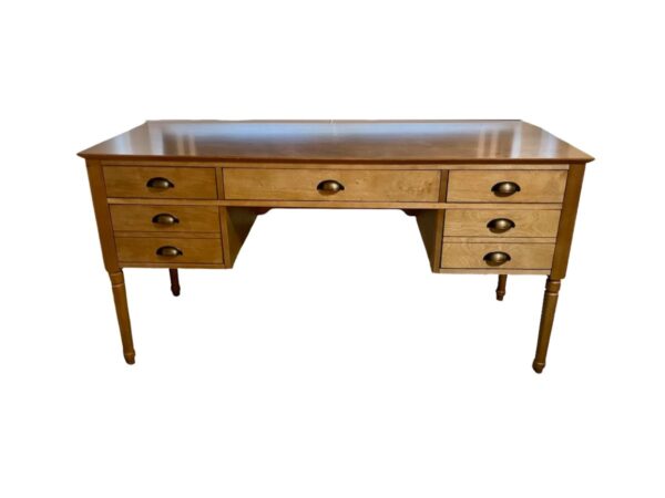 Lot # 11 is the Wood Desk. This item's condition is: Good condition The dimensions are: 60"w x 23.5"d x 30"h Place your bids by 9/21 in the Town & Sea Morristown Moving Sale. https://townandsea.com/sales/morristown-moving-sale/