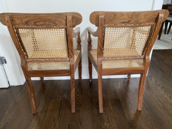 Vintage Cane Chairs Pair Town Sea