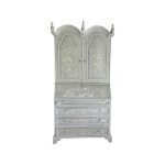 Shop lot # 41 the Blue and White Painted Secretary in the Town & Sea Southampton Estate Sale, the auction closes 9/27 at 8pm. This product is 41.5"w x 19"d x 84.5"h and its condition details are: Overall good condition Place your bids on https://townandsea.com/sales/southampton-estate-sale/ today!