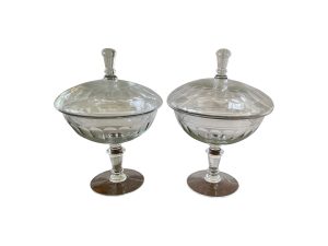 Shop lot # 37 the Candy Jars, Pair in the Town & Sea Southampton Estate Sale, the auction closes 9/27 at 8pm. This product is 8"dia x 13"h and its condition details are: See photos, may have light wear. Place your bids on https://townandsea.com/sales/southampton-estate-sale/ today!